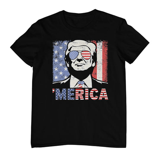 'Merica Trump Happy 4th Of July Trump American Flag T-Shirt