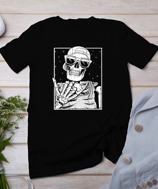 Skeleton Rock Hand Halloween Costume Cool Rock Music Rocker T-Shirt