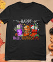 Happy Hallothanksmas Halloween Thanksgiving Christmas T-Shirt