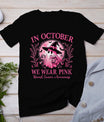 October We Wear Pink Breast Cancer Awareness Halloween Ghost T-Shirt