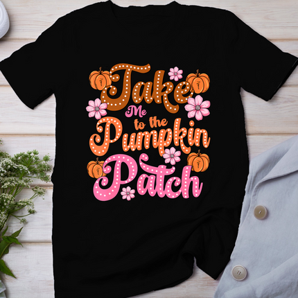 Retro Take Me To The Pumpkin Patch Flowers Fall Thanksgiving T-Shirt