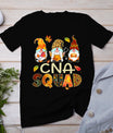 Cna Squad Gnome Nurse Leopard Thanksgiving Fall Stethoscope T-Shirt