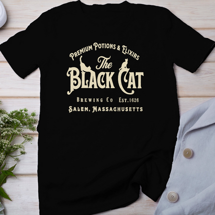 The Black Cat Witchy Salem Est 1626 Halloween Cat Lover Gift T-Shirt