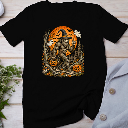Spooky Halloween Bigfoot Pumpkin Funny Halloween Sasquatch T-Shirt
