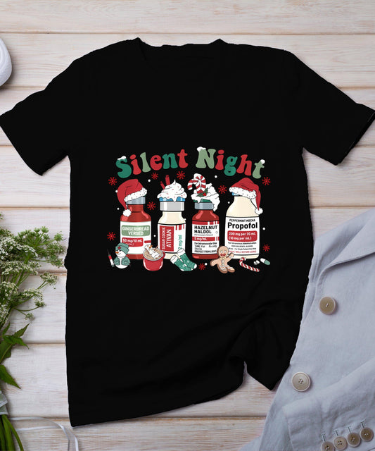 Icu Nurse Christmas Silent Night T-Shirt