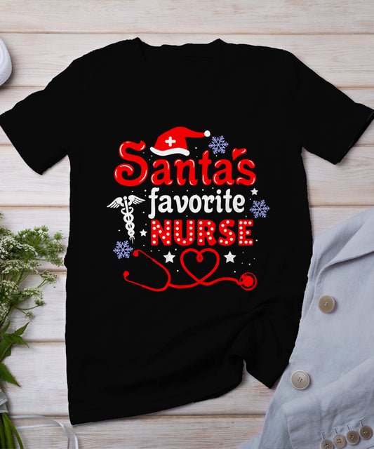 Santa's Favorite Nurse Christmas T-Shirt