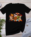 Retro Autumn Pumpkin Fall Nurse Life Thanksgiving Nurse T-Shirt