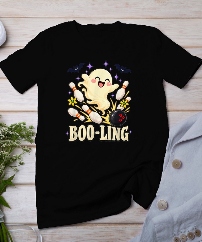 Boo-Ling Cute Ghost Bowler Halloween Bowling Humor T-Shirt