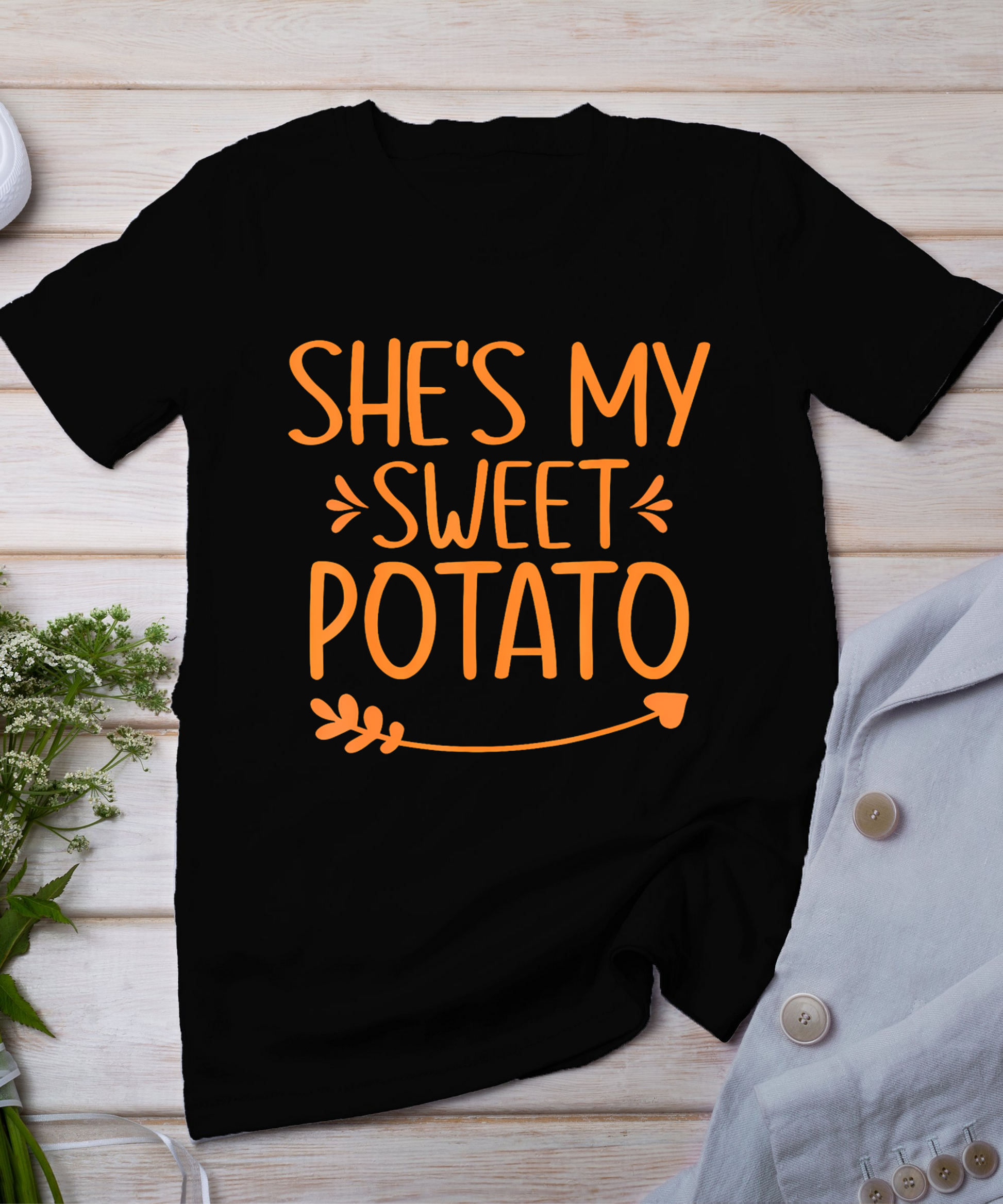 Thanksgiving Matching Couples Outfit Sweet Potato Yes I Yam T-Shirt