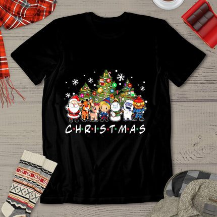 Christmas Santa Friends Reindeer Snowman Family Xmas Holiday T-Shirt