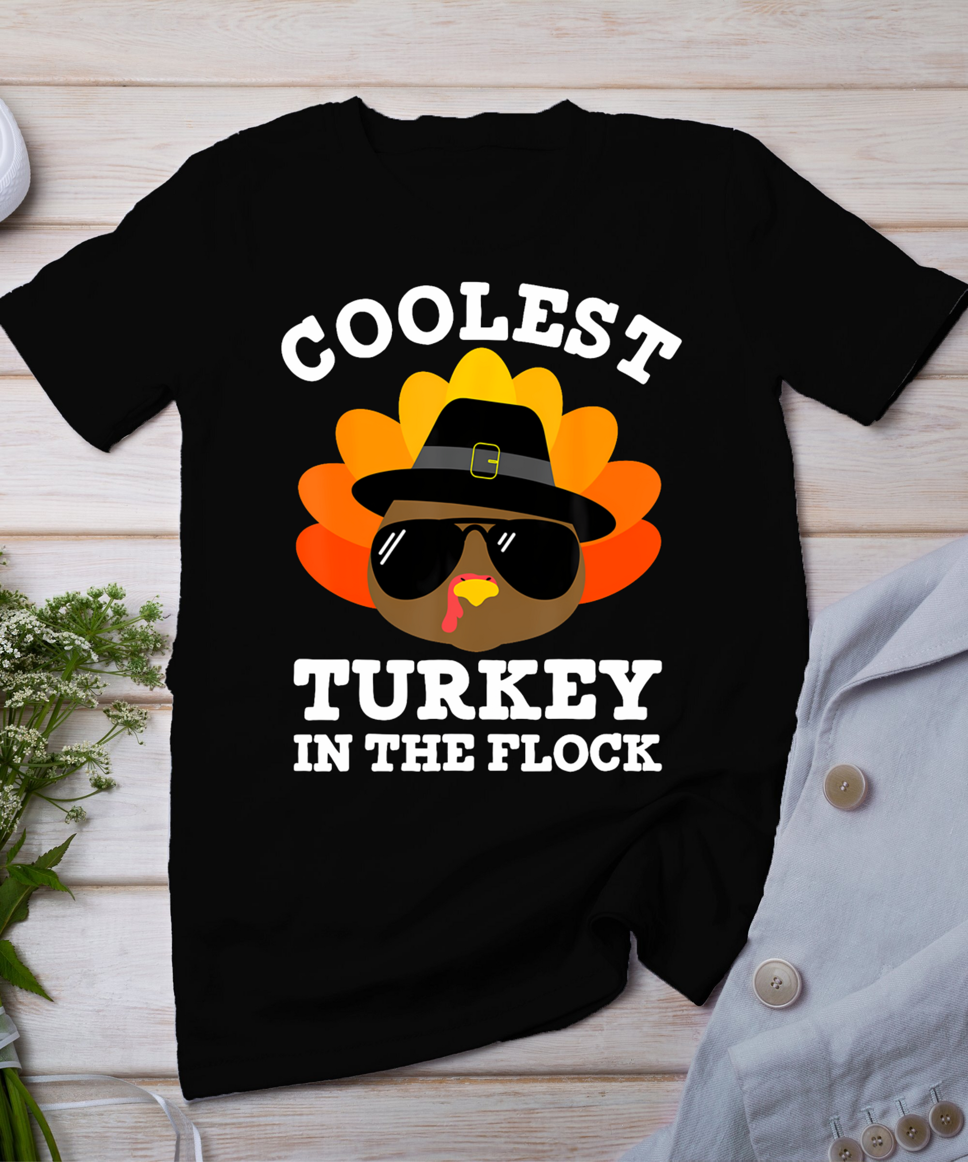 Thanksgiving For Men Boys Toddler Kids Coolest Turkey T-Shirt