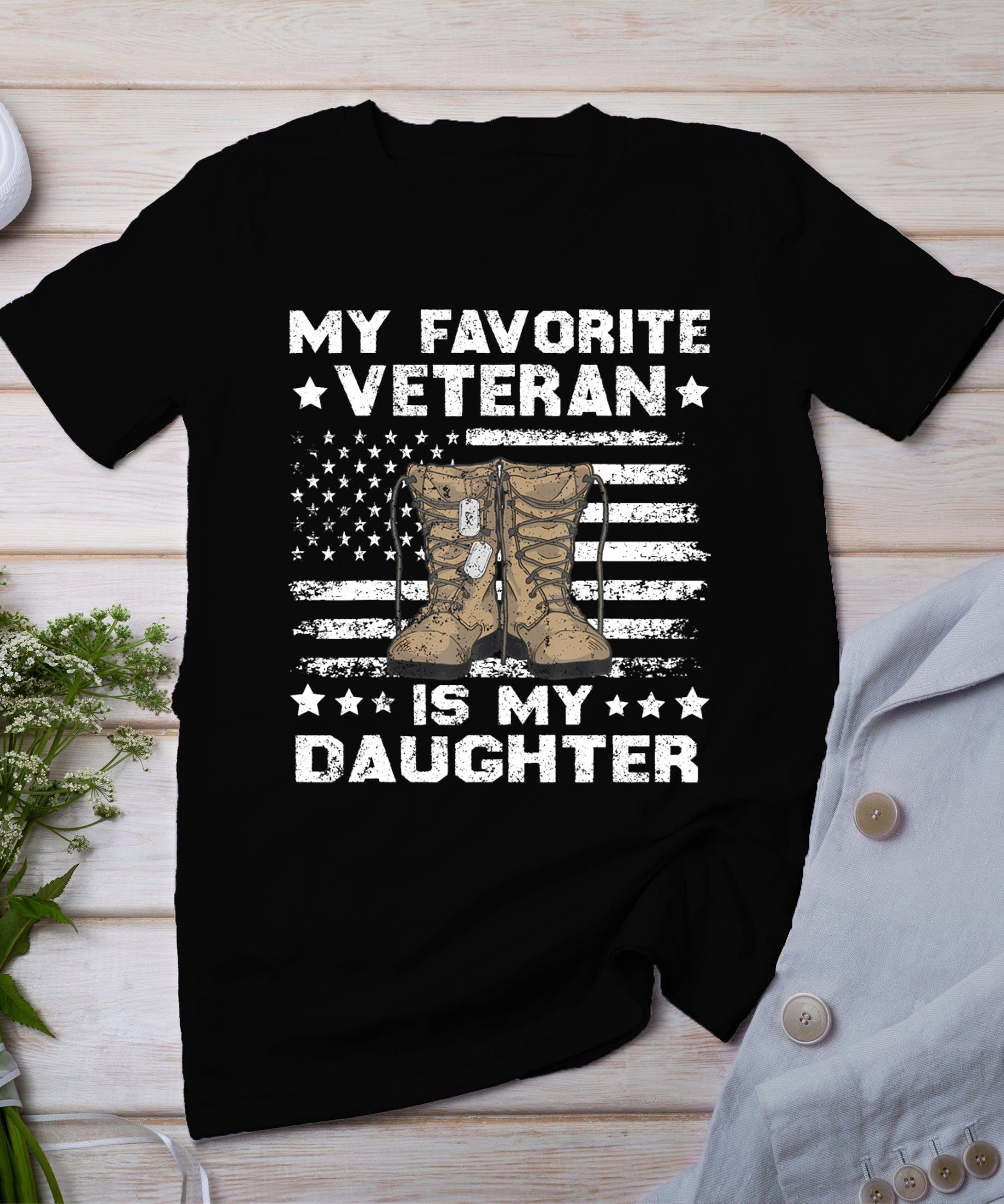 Veterans Day My Favorite Veteran Is My Daughter For Kids T-Shirt