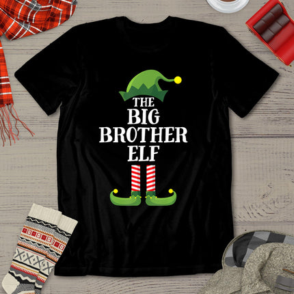 Big Brother Elf Matching Family Group Christmas Party Pyjamas T-Shirt