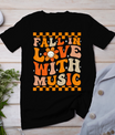 Fall In Love With Music Groovy Thanksgiving Music Teacher T-Shirt