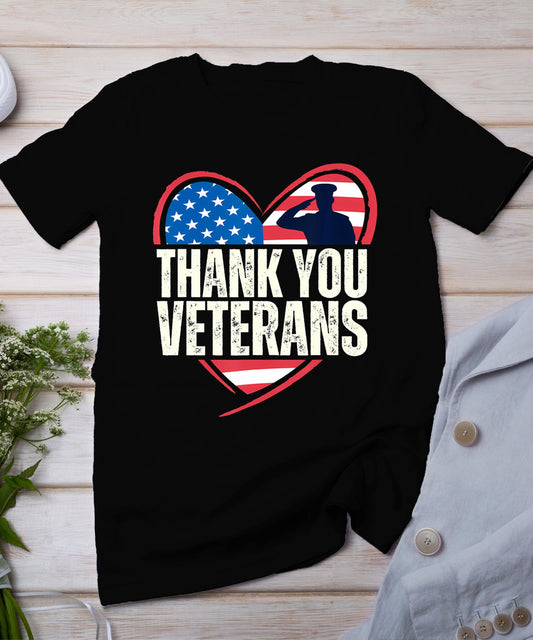 Thank You Veterans Day Memorial Day Partiotic Military Usa T-Shirt