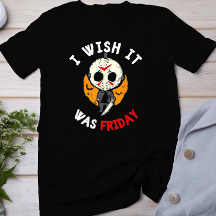 I Wish It Was Friday Funny Scary Halloween T-Shirt