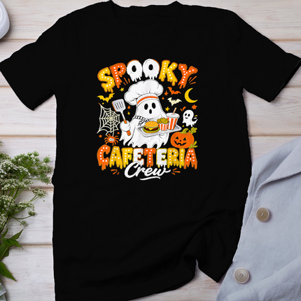 Spooky Cafeteria Crew Halloween Ghost Lunch Lady School Fall T-Shirt