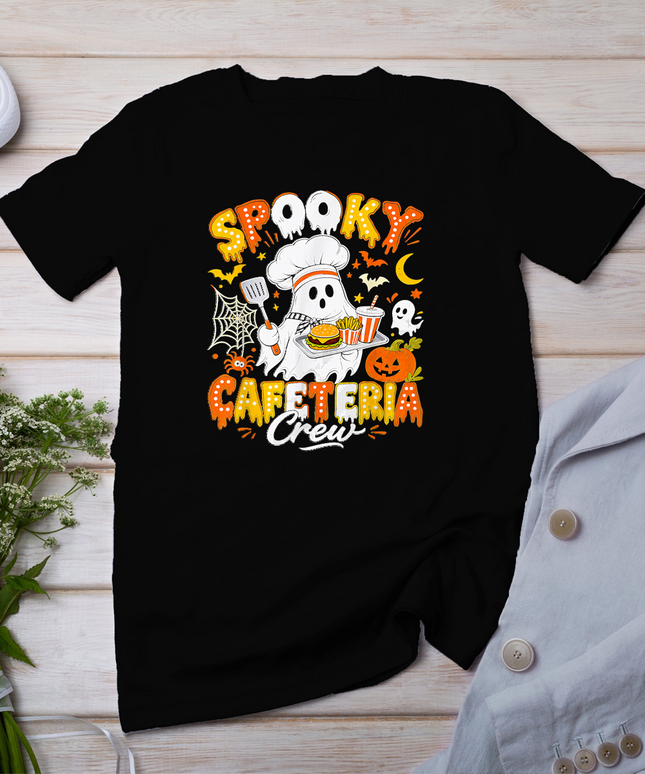 Spooky Cafeteria Crew Halloween Ghost Lunch Lady School Fall T-Shirt