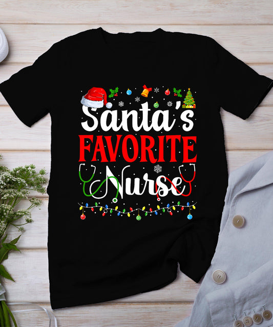 Santa's Favorite Nurse Christmas Nursing Christmas Nurse T-Shirt