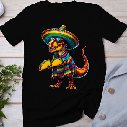 T-Rex Dinosaur Taco Lover Cinco De Mayo Sombrero Poncho T-Shirt