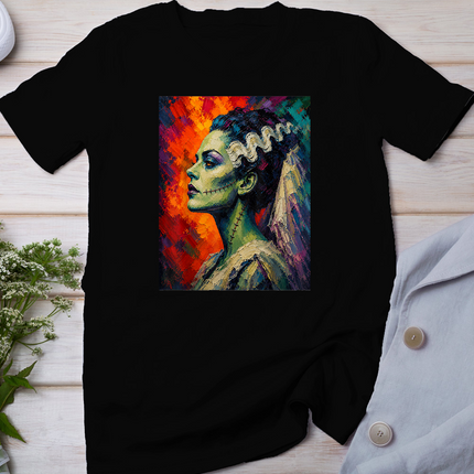 Bride and Frankenstein The Lover Halloween Matching Couple T-Shirt