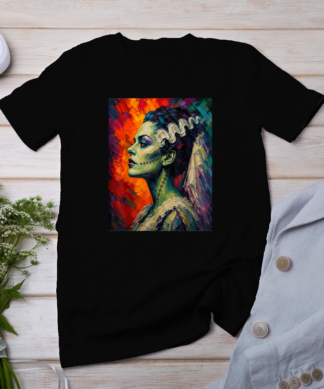 Bride and Frankenstein The Lover Halloween Matching Couple T-Shirt
