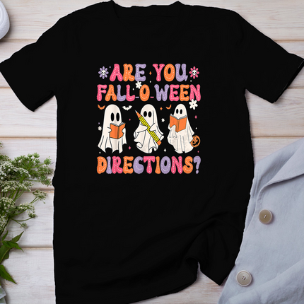Fall O Ween Directions Funny Halloween Teacher T-Shirt