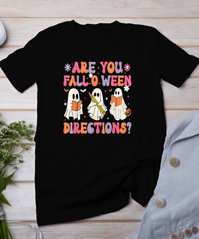 Fall O Ween Directions Funny Halloween Teacher T-Shirt