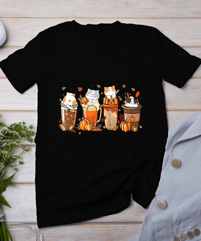 Pumpkin Spice Latte Costume For Cats Lover Cute Autumn Fall T-Shirt