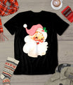 Pink Santa For Girls Christmas Retro Holiday Vintage T-Shirt