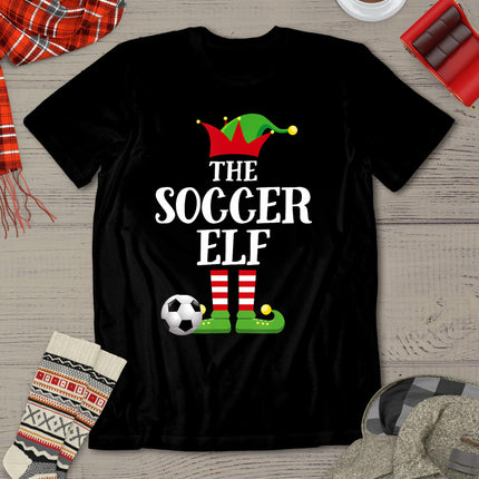 Soccer Elf Family Matching Christmas Group Elf Pajama Gift T-Shirt
