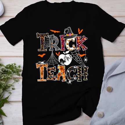 Fall Holiday Themed Thanksgiving Halloween Teacher Trick Or T-Shirt