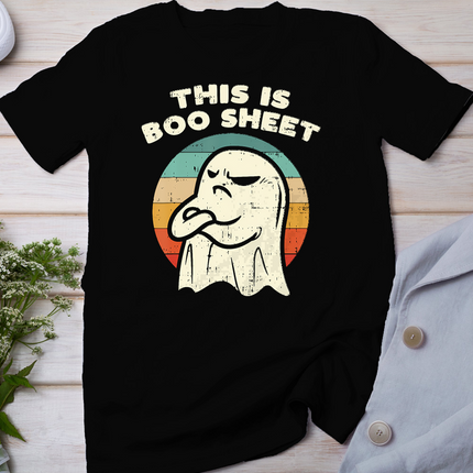 This Is Boo Sheet Ghost Retro Halloween Costume Men Women T-Shirt