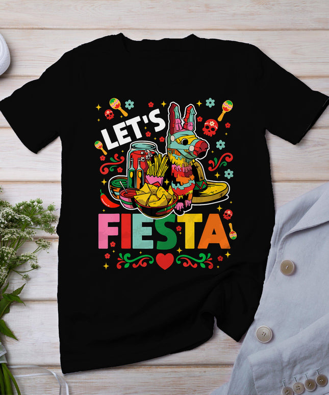 Let's Fiesta Cinco De Mayo Camisa Mexicana Hombre T-Shirt