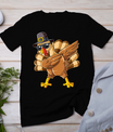 Dabbing Turkey Thanksgiving Day Pilgrim Boys Girls Funny Dab T-Shirt