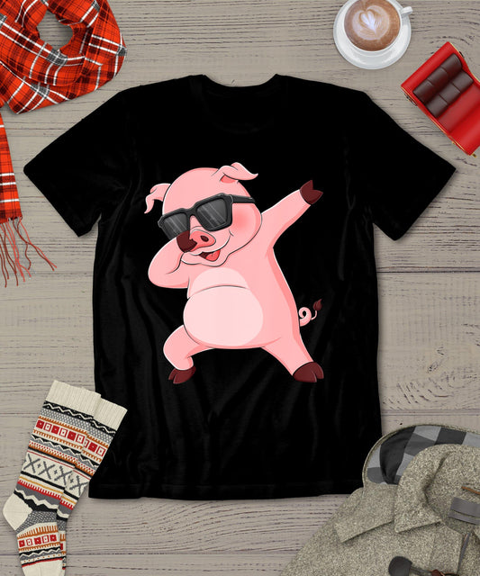 Dabbing Pig For Kids Boys Girl Pig Lover Christmas T-Shirt