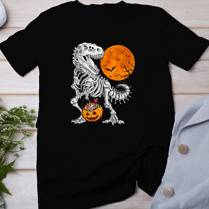 Halloween shirts for Boys Kids Dinosaur Skeleton T rex Scary T-Shirt