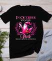 In October We Wear Pink Ghost Witch Breast Cancer Awareness T-Shirt