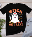 Stick Or Treat Nurse Funny Halloween Costume T-Shirt