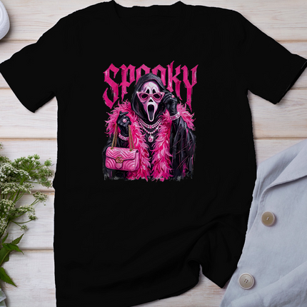 Funny Spooky Ghost Fashion Face Halloween Girly T-Shirt
