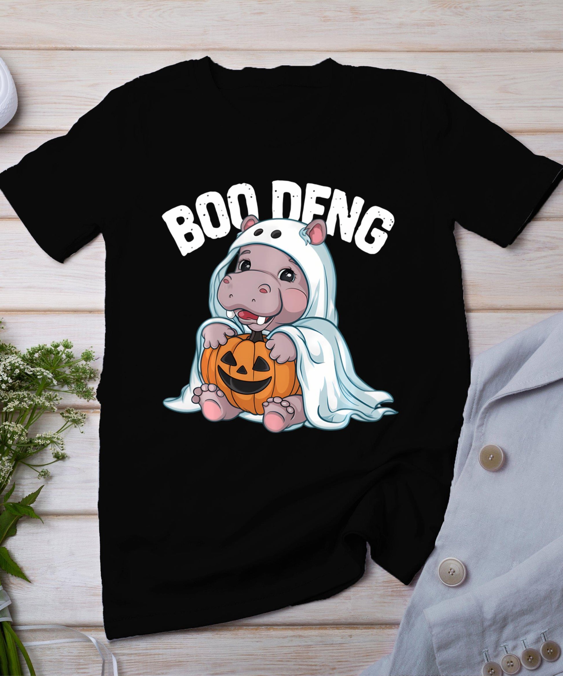 Halloween Moo Deng Baby Hippo Boo Deng T-Shirt