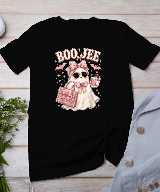 Boo JEE Boujee Ghost Halloween October Vibes Women Girls T-Shirt