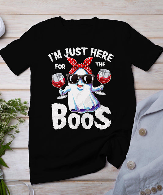 I'm Just Here For The Boos Halloween Women Ghost Cute Funny T-Shirt