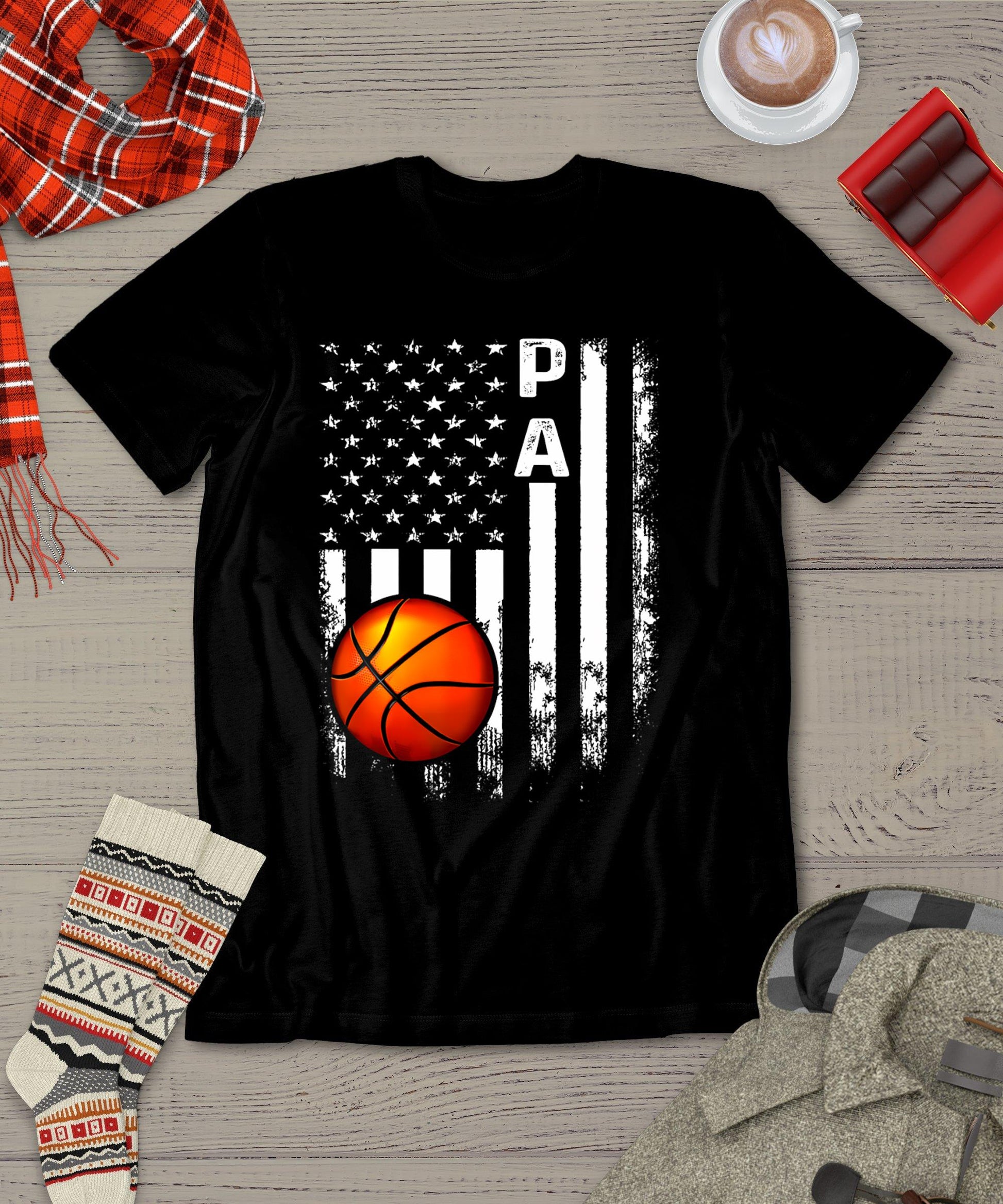 Vintage Basketball USA Christmas Xmas T-Shirt