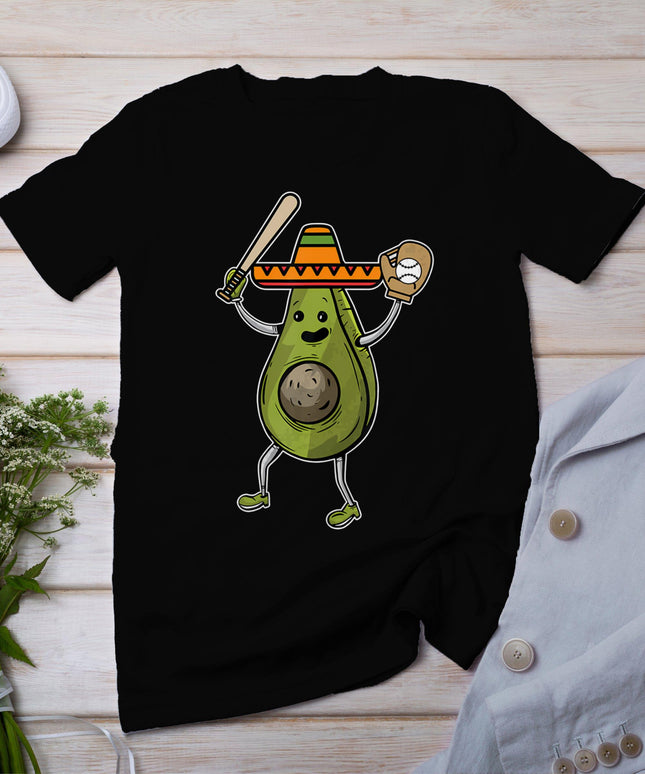 Avocado Baseball Cinco De Mayo Funny Avogato Mexican Fiesta T-Shirt