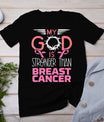 My God Stronger Than Breast Cancer Awareness Christian Women T-Shirt