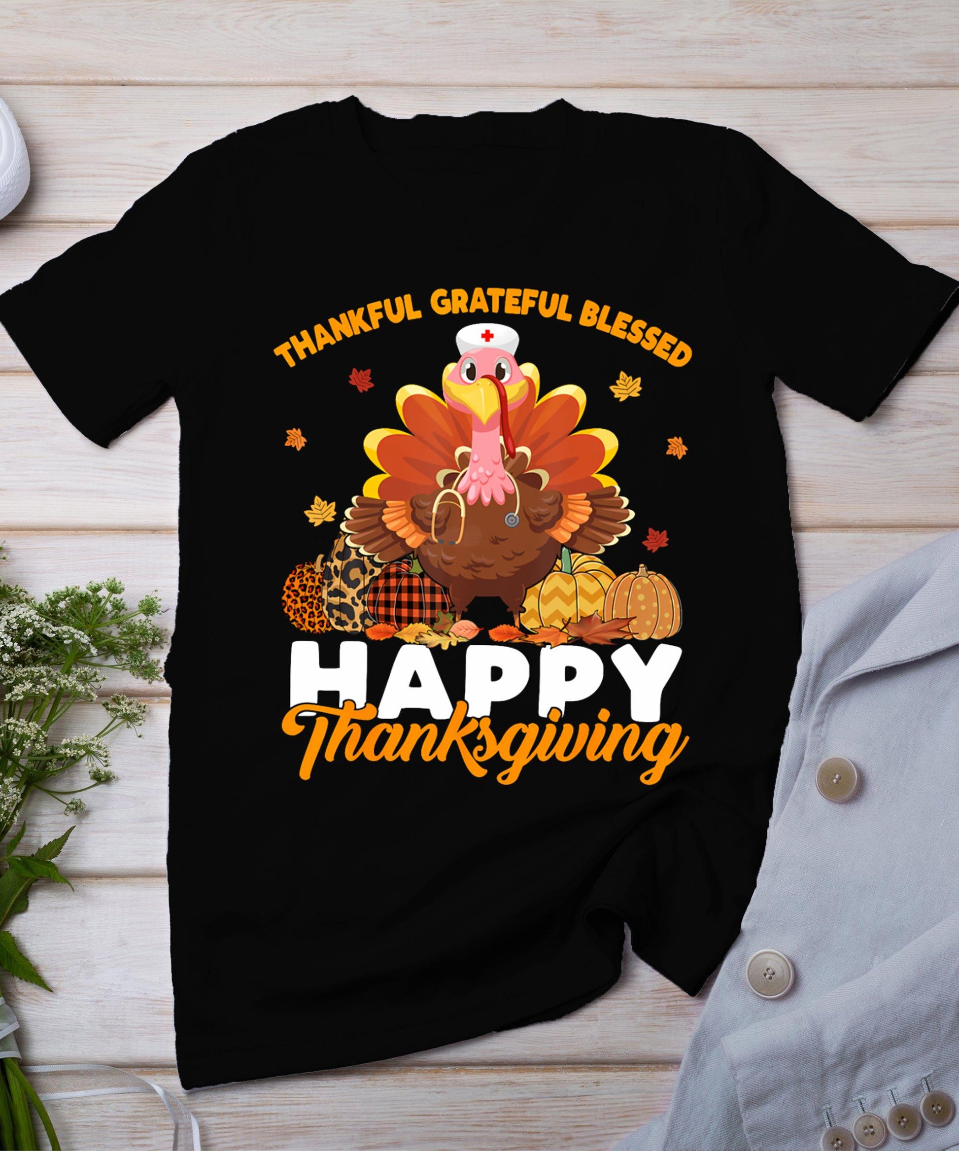 Turkey Nurse Life Thanksgiving Holiday Fall Nursing Scrub Er T-Shirt