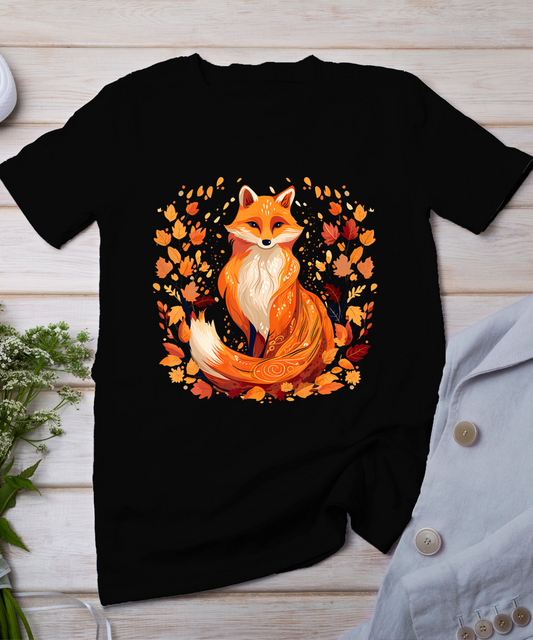 Cottagecore Fox Fall Vibes Thanksgiving Women's Graphic T-Shirt