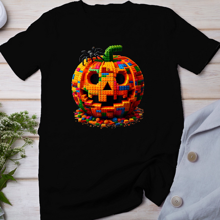 Halloween Master Builder Pumpkin Kids Building Blocks Bricks T-Shirt
