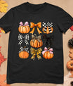 Cute Coquette Bows Pumpkin Season Halloween Autumn Fall T-Shirt